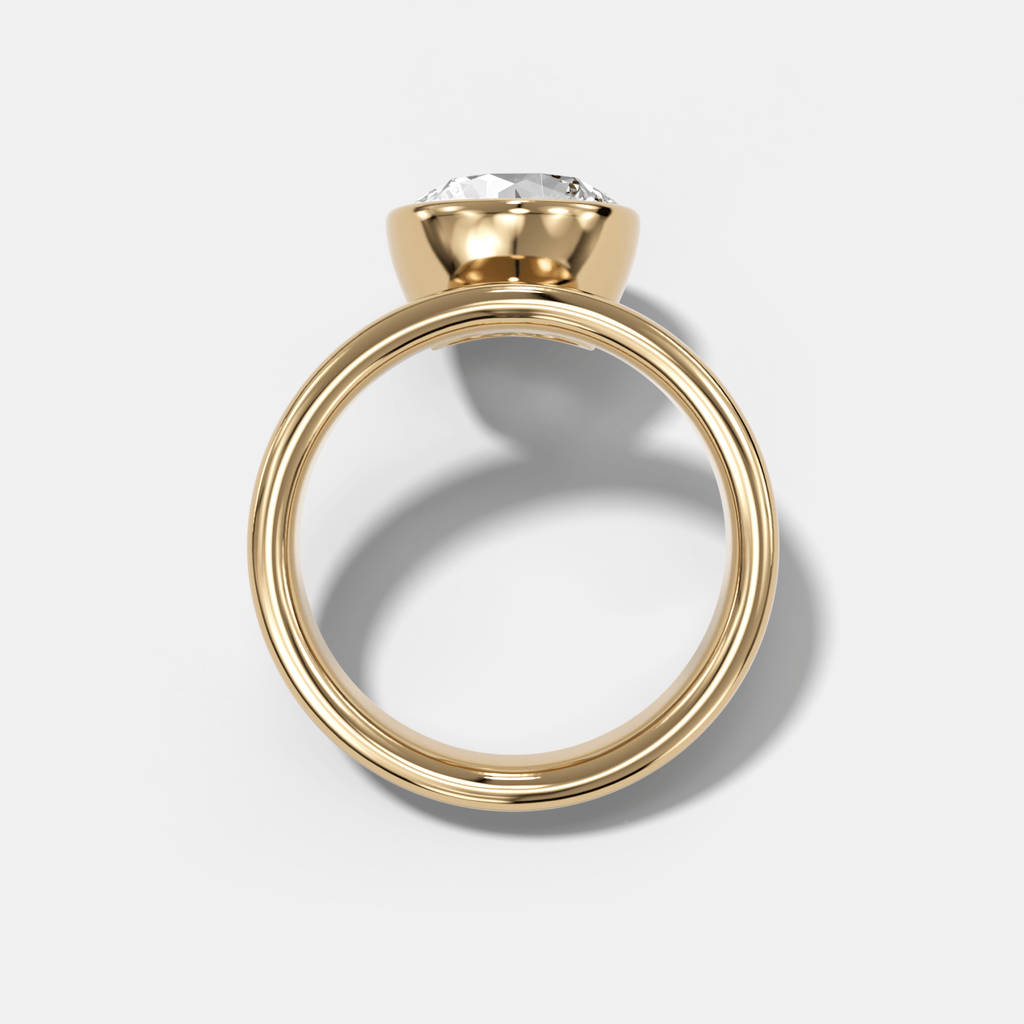 Floating Engagement Ring with Round Cut Diamond