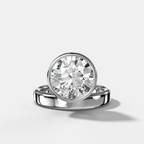 Floating Engagement Ring with Round Cut Diamond