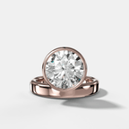 Floating Engagement Ring with Round Cut Diamond