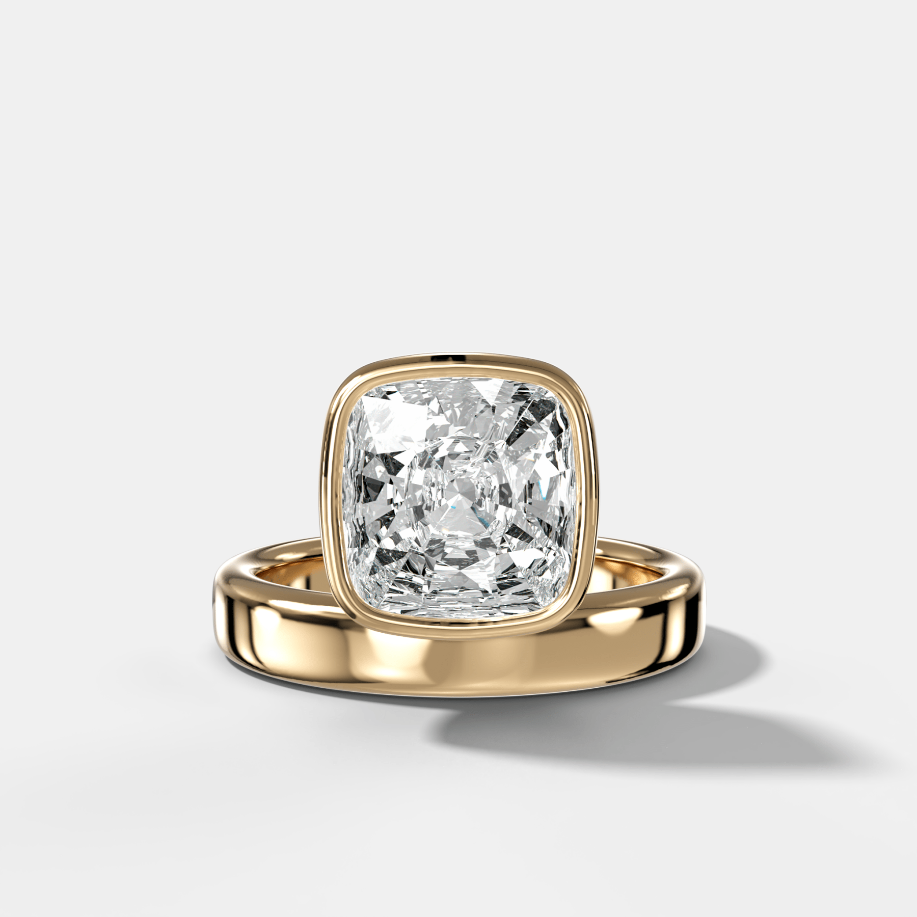 Floating Engagement Ring with Square Cushion Cut Diamond Main image