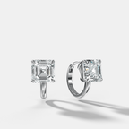 Floating Huggie with Asscher Cut Diamonds