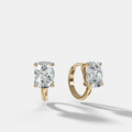 Floating Huggie with Elongated Cushion Cut Diamonds