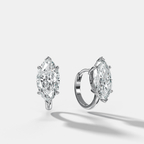 Floating Huggie with Marquise Cut Diamonds