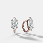 Floating Huggie with Marquise Cut Diamonds