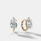 Floating Huggie with Pear Cut Diamonds