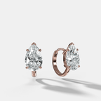 Floating Huggie with Pear Cut Diamonds