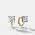Floating Huggie with Princess Cut Diamonds