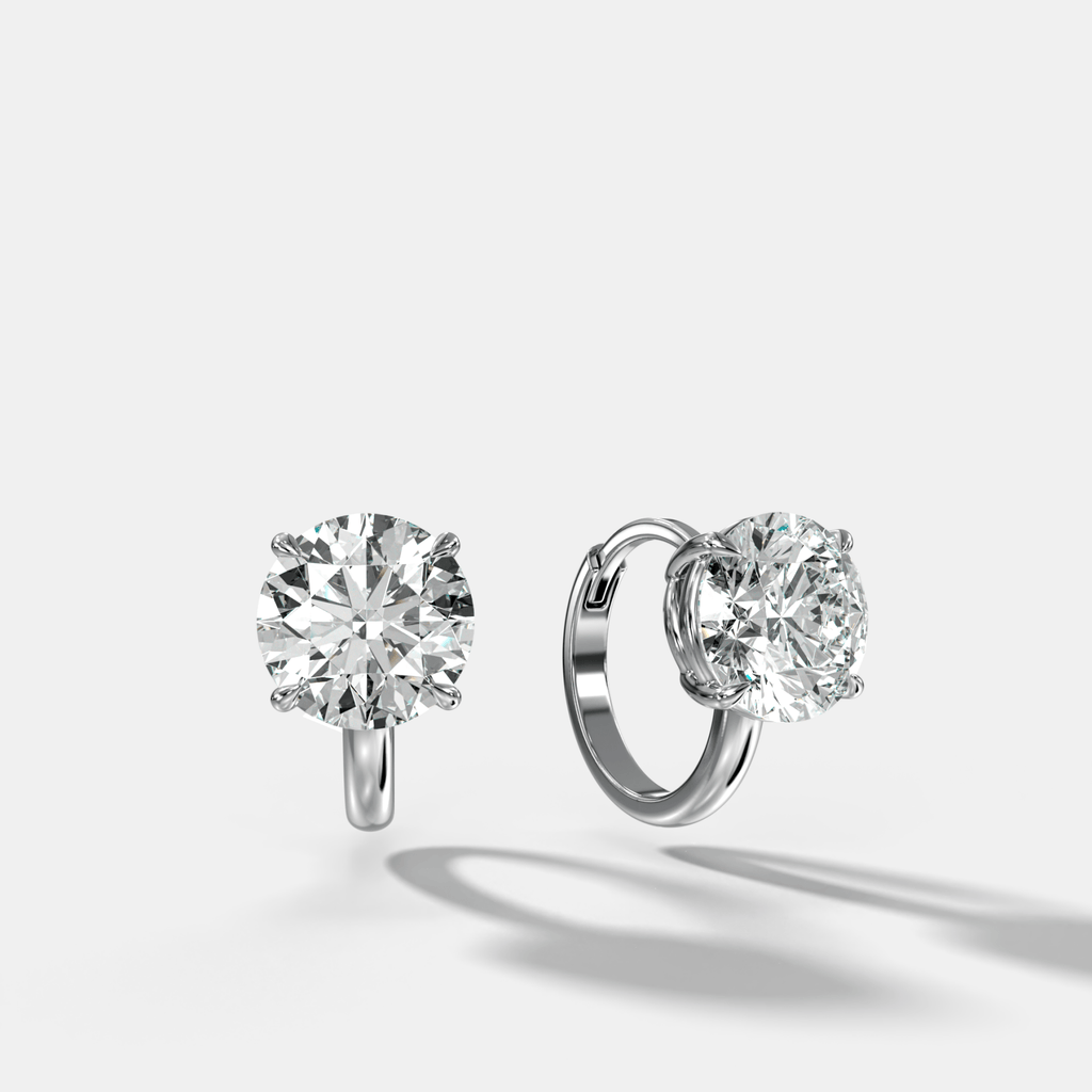 Floating Huggie with Round Cut Diamonds