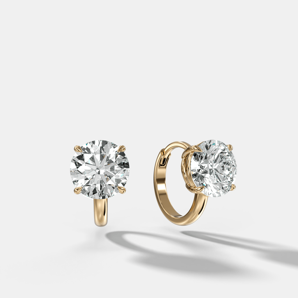 Floating Huggie with Round Cut Diamonds