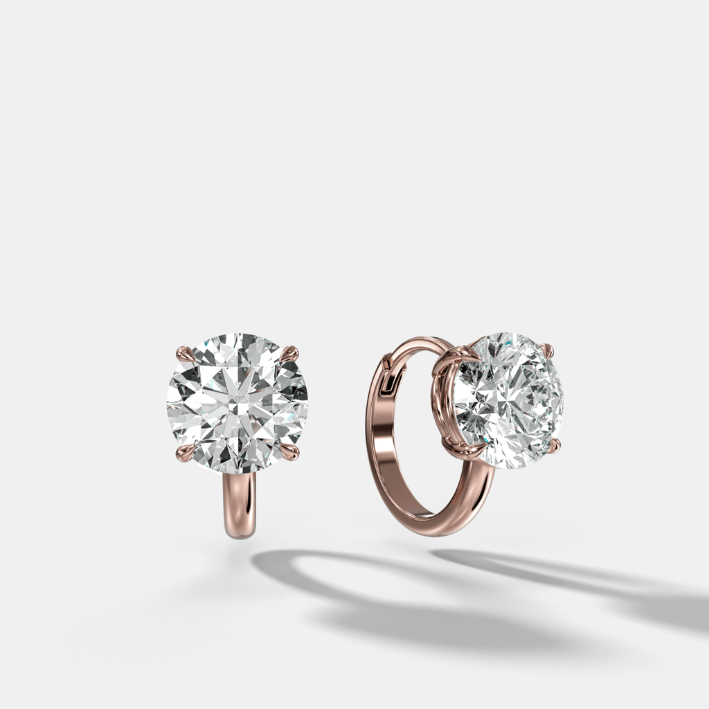 Floating Huggie with Round Cut Diamonds