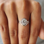 Solitaire Oval Engagement Ring With Wedding Band