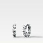 Four Stone Huggie Hoop Earrings