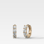 Four Stone Huggie Hoop Earrings