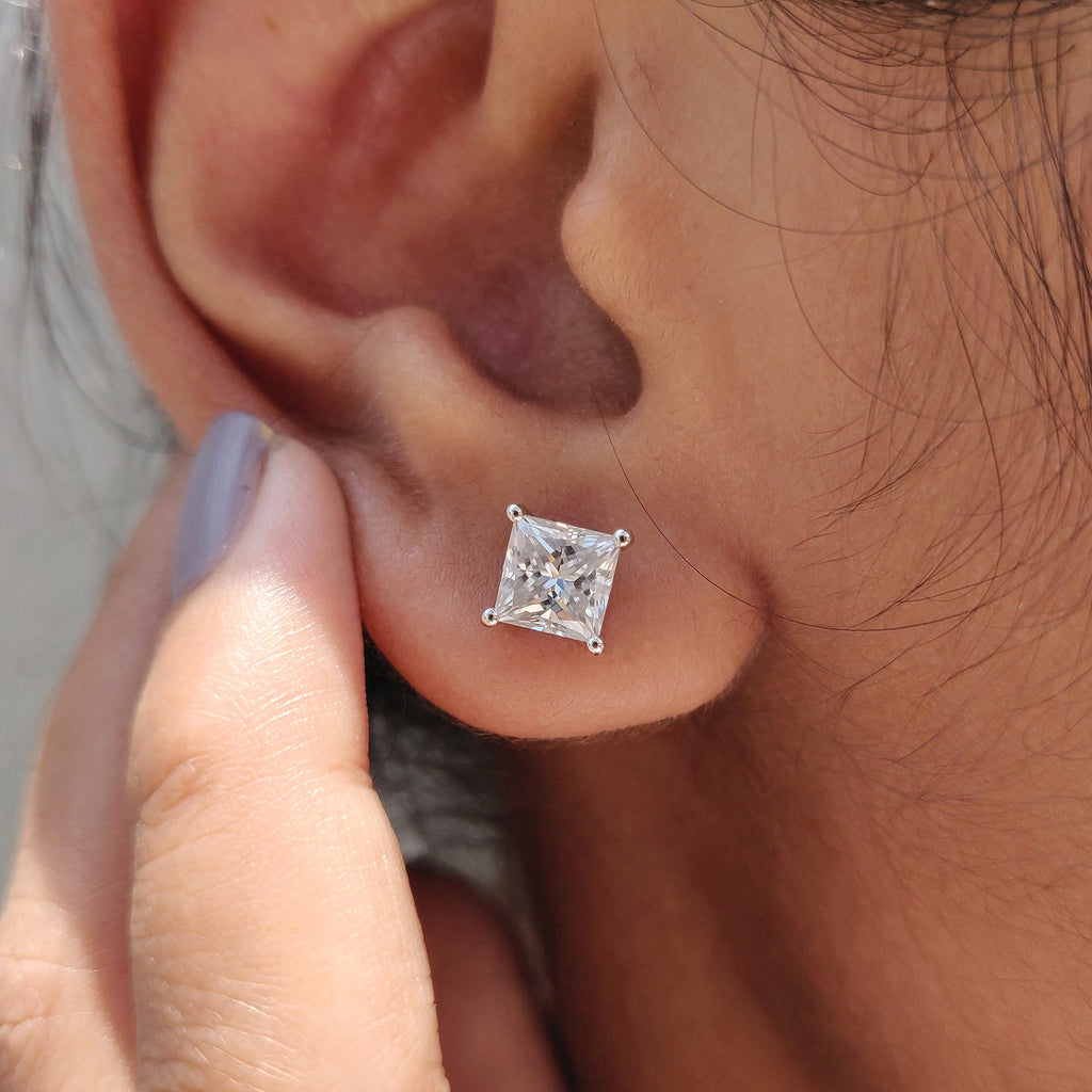 Princess Cut Diamond Earrings