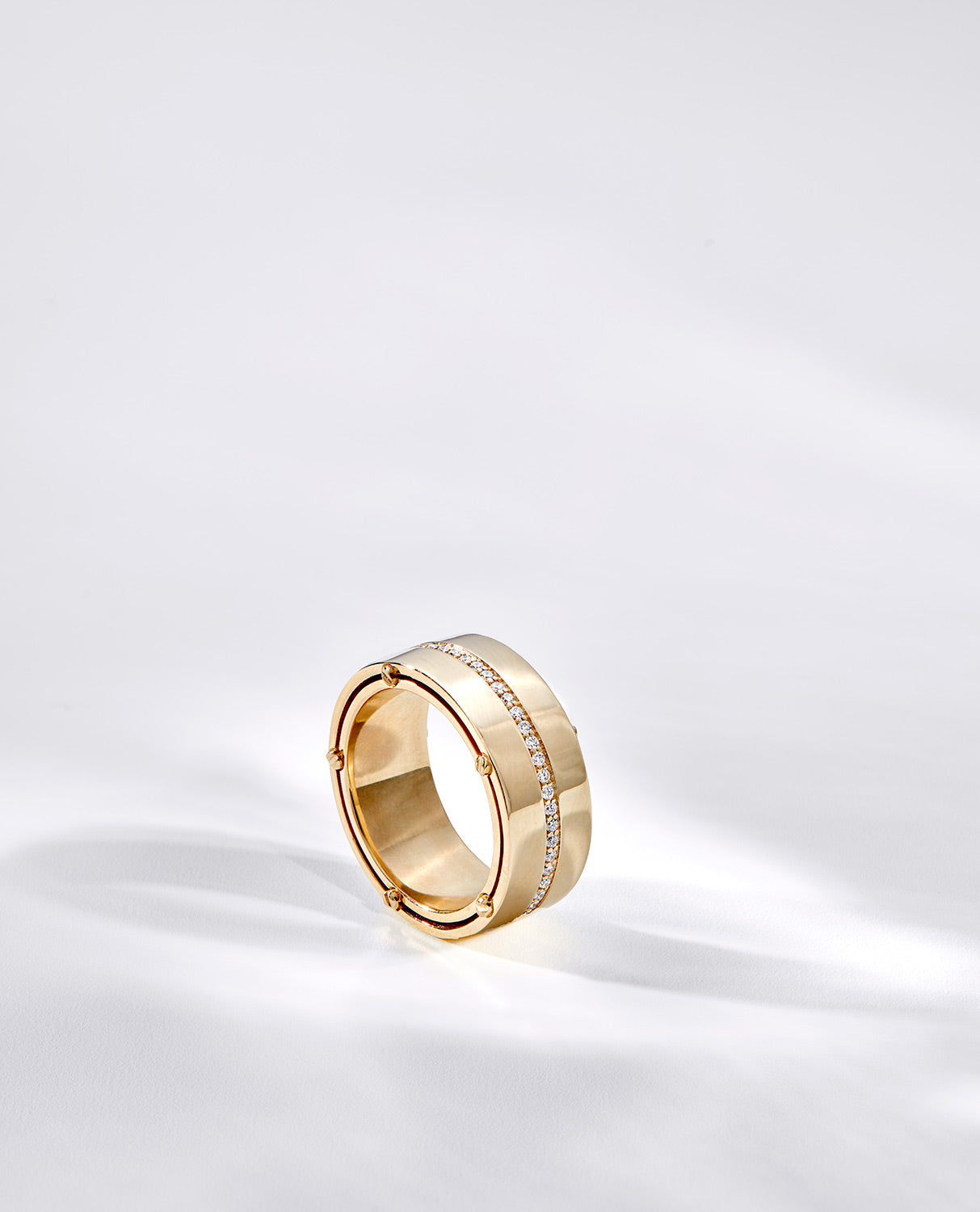 FRANKLIN Comfort Fit Gold Ring with 0.50ct Diamonds - 9mm - Wide Version