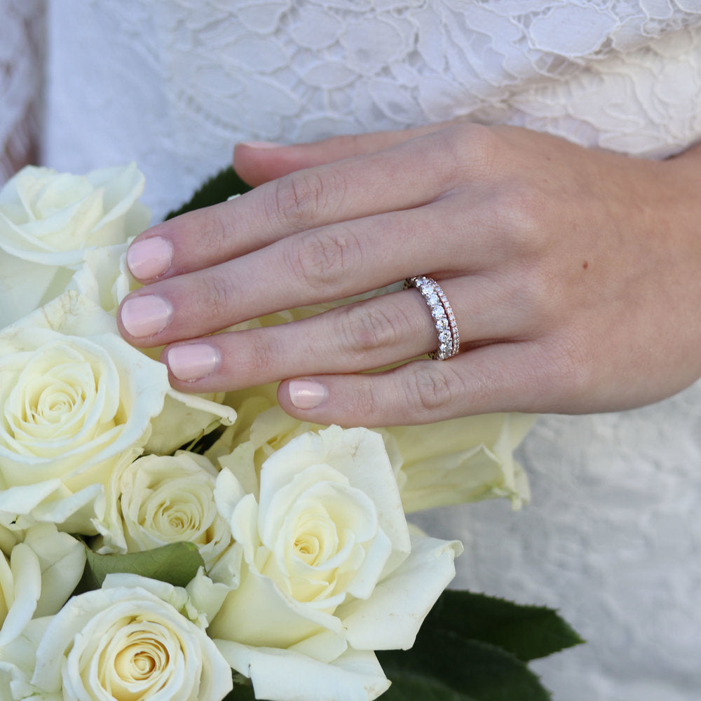 2.0 TCW Round Brilliant Cut Full Eternity Diamond Wedding Band