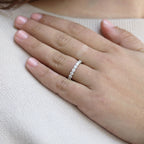 2.0 TCW Round Brilliant Cut Full Eternity Diamond Wedding Band