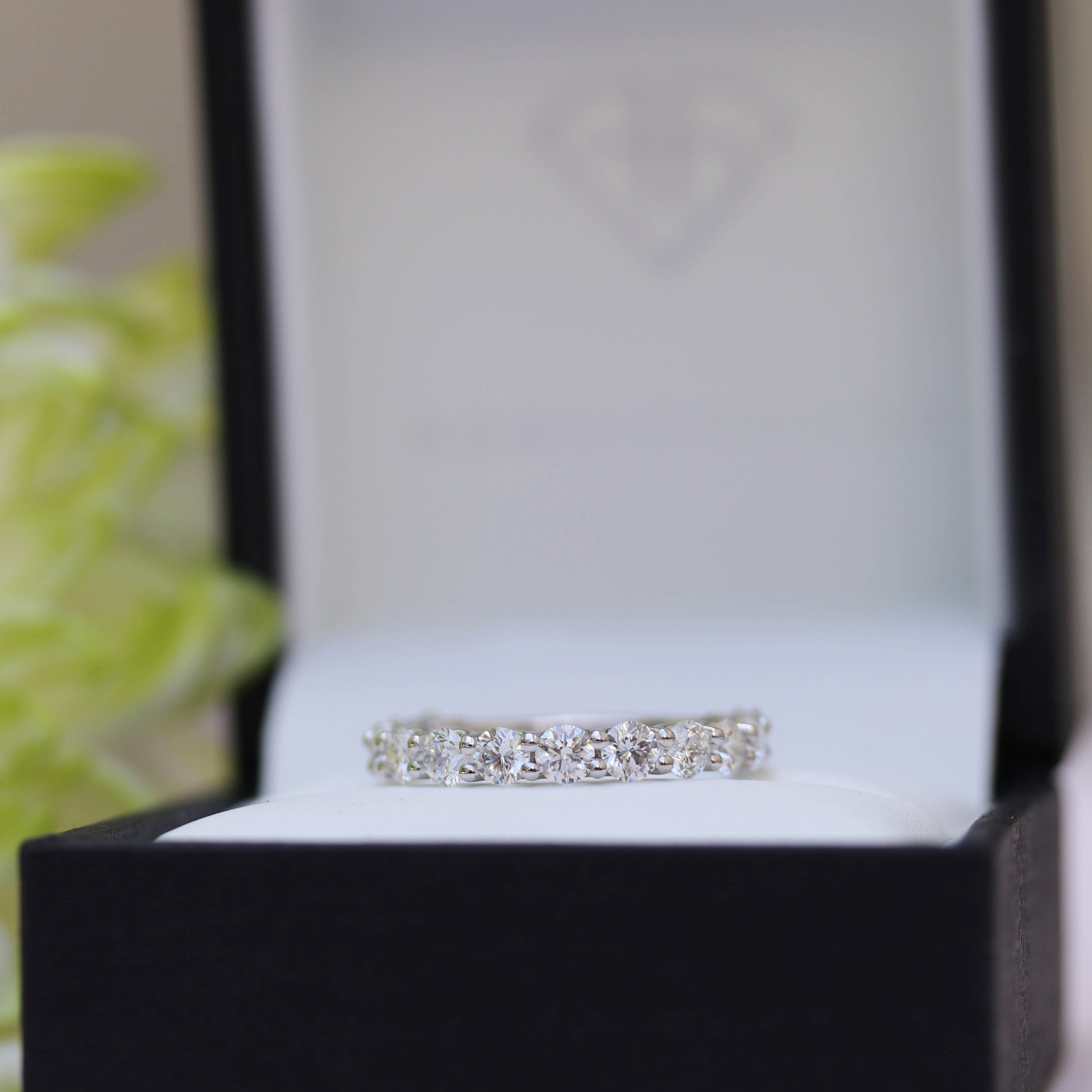 2.0 TCW Round Brilliant Cut Full Eternity Diamond Wedding Band