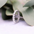 2.0 TCW Round Brilliant Cut Full Eternity Diamond Wedding Band