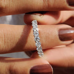Round Moissanite Eternity Band White Gold