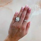 Full Channel Set Engagement Ring with Oval Cut Diamond