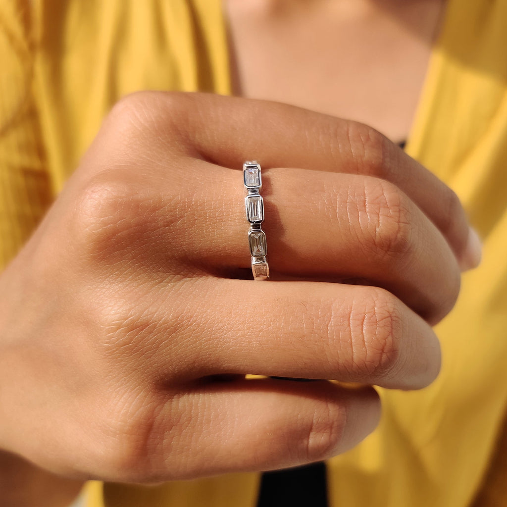 Full Eternity Moissanite Baguette Band