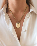 GEMINI MINI ZODIAC Dog Tag Gold Pendant