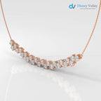 gold Lab grown diamond Necklace Round diamond necklace for wedding occasion - DisneyValley