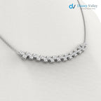gold Lab grown diamond Necklace Round diamond necklace for wedding occasion - DisneyValley