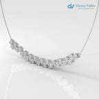 gold Lab grown diamond Necklace Round diamond necklace for wedding occasion - DisneyValley