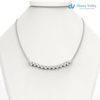 gold Lab grown diamond Necklace Round diamond necklace for wedding occasion - DisneyValley