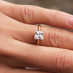 1.50 CT Princess Moissanite Solitaire Engagement Ring