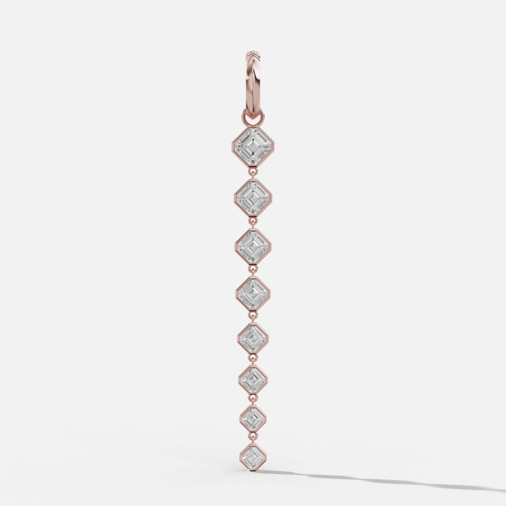 Graduated Bezel Asscher Attachable Diamond Pendant