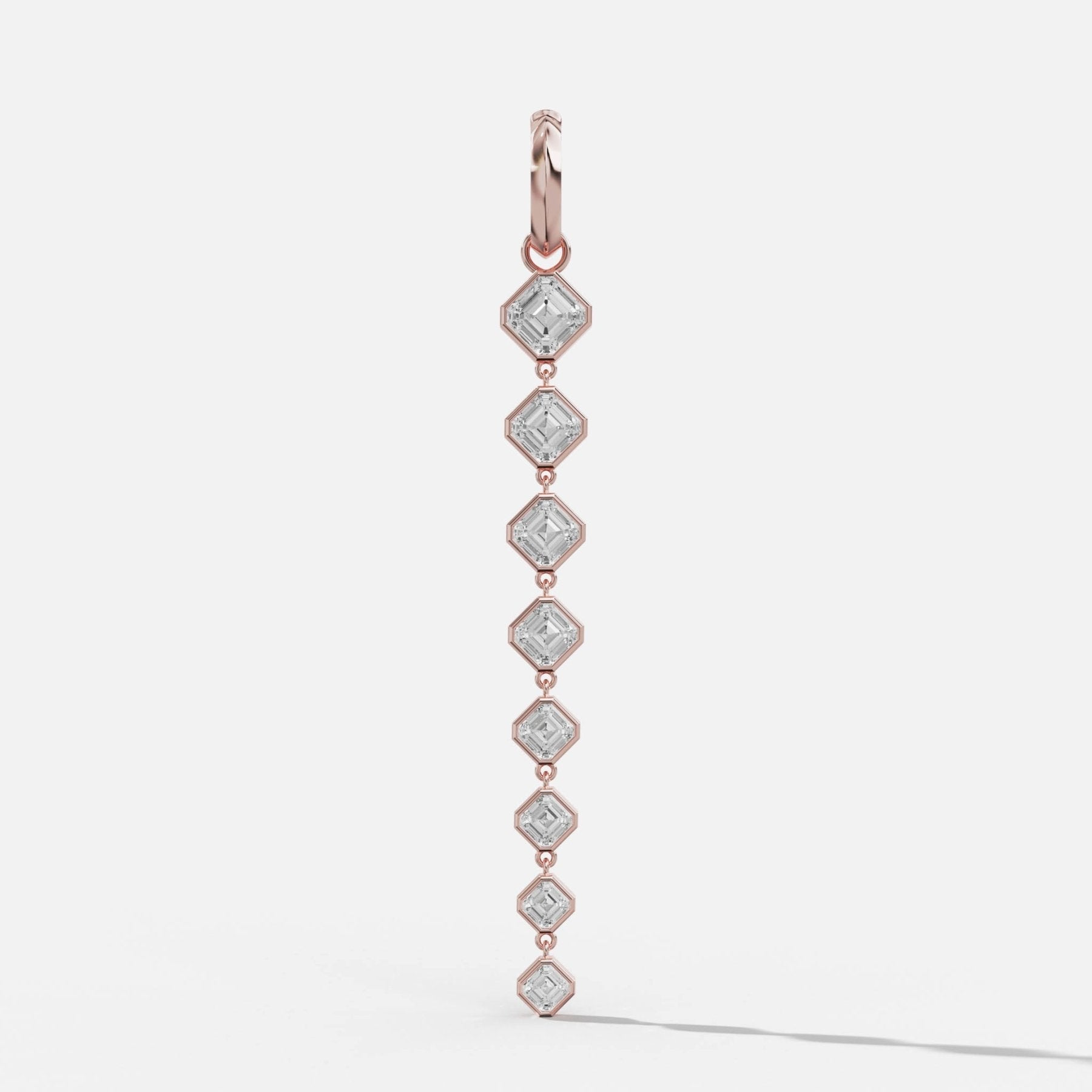 Graduated Bezel Asscher Attachable Diamond Pendant