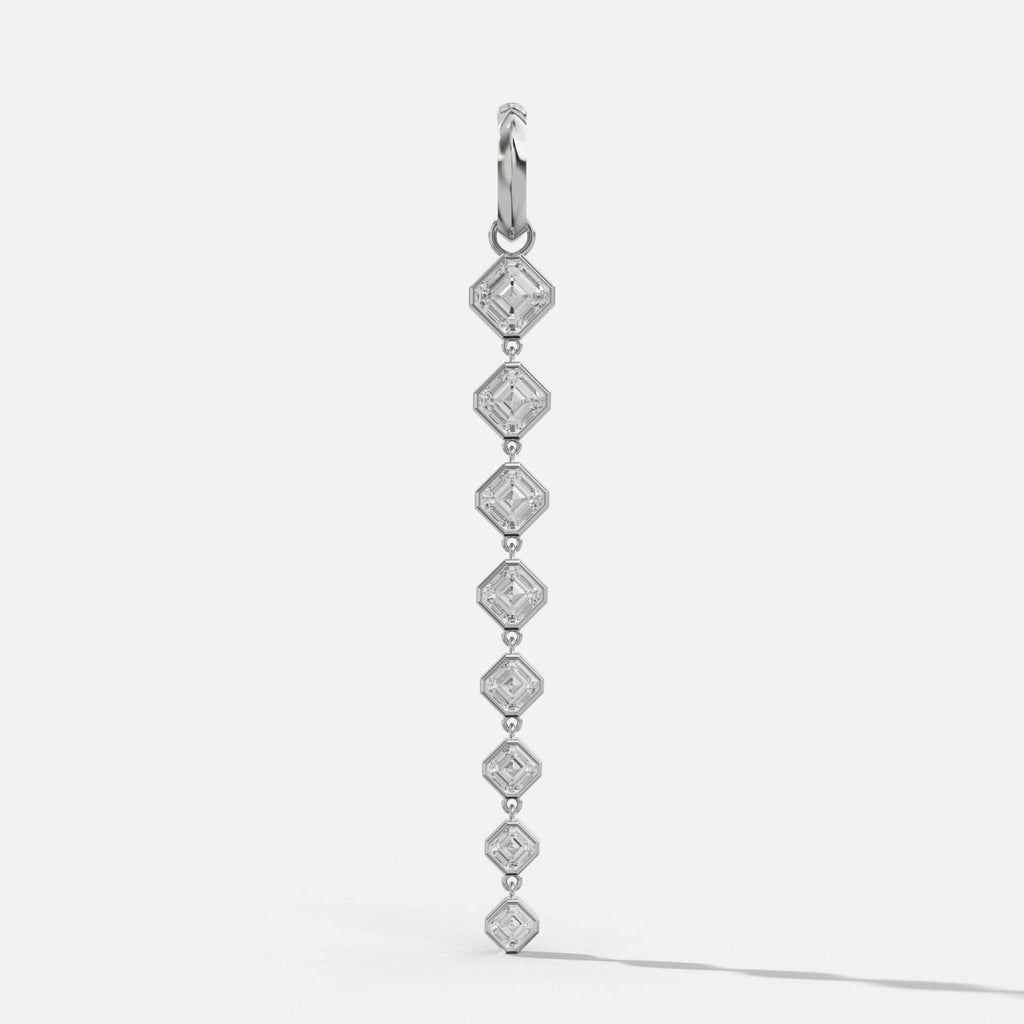 Graduated Bezel Asscher Attachable Diamond Pendant