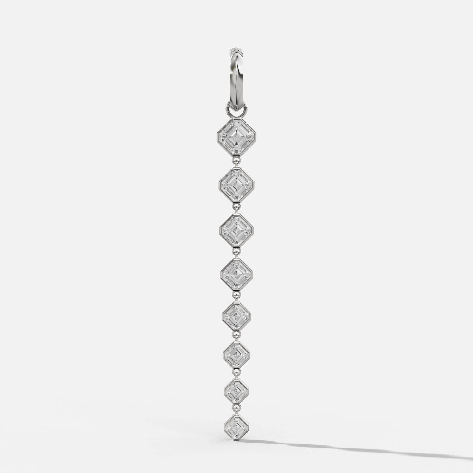 Graduated Bezel Asscher Attachable Diamond Pendant