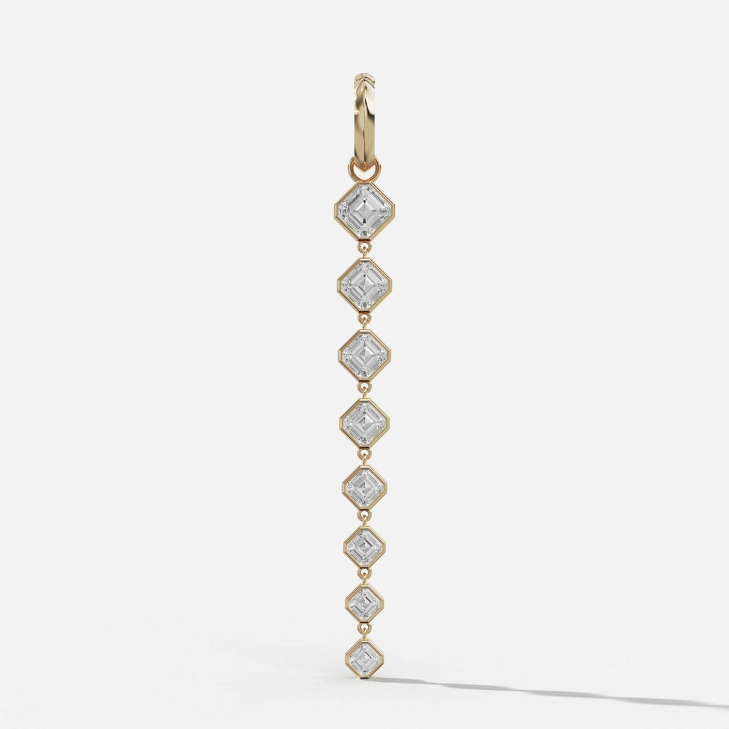 Graduated Bezel Asscher Attachable Diamond Pendant