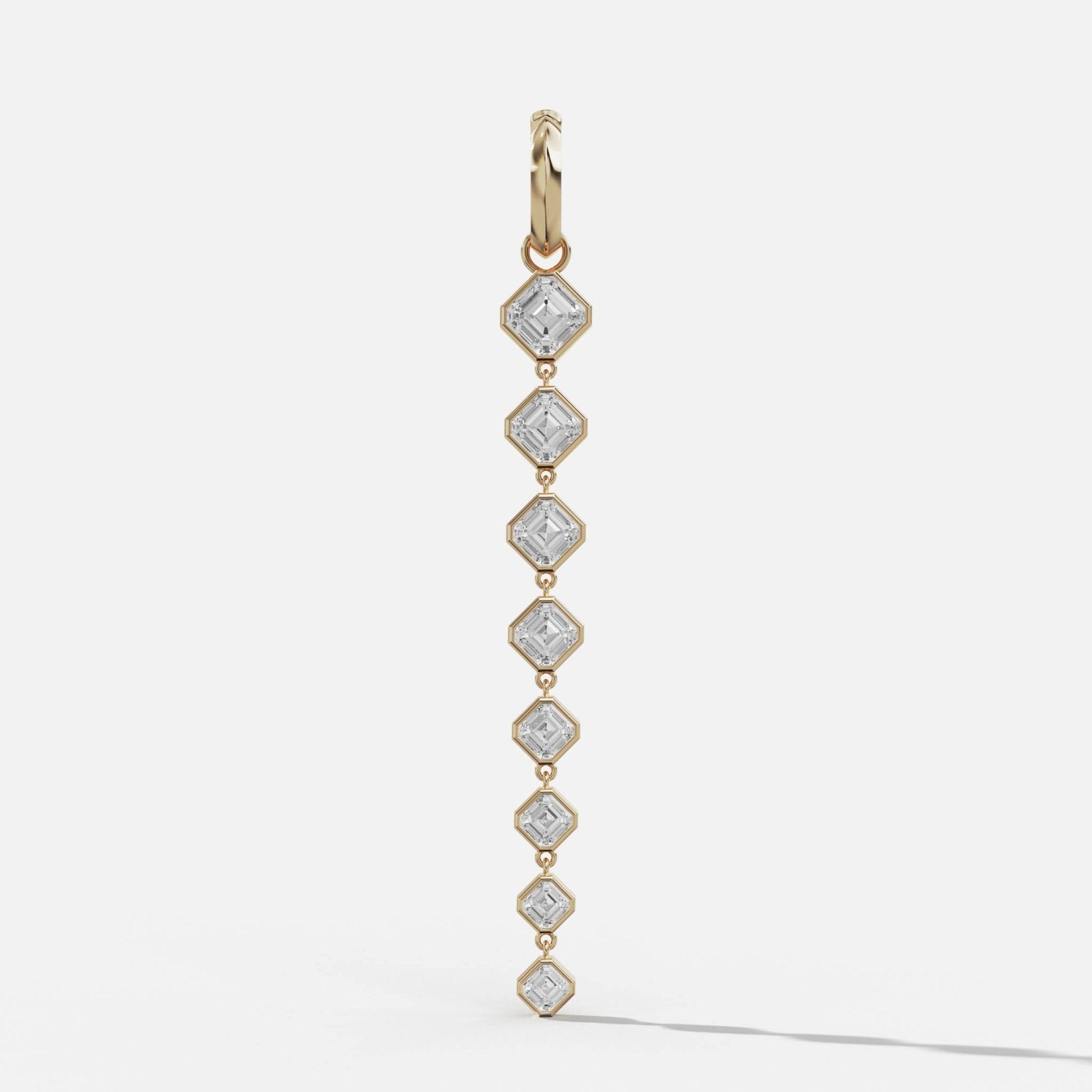 Graduated Bezel Asscher Attachable Diamond Pendant