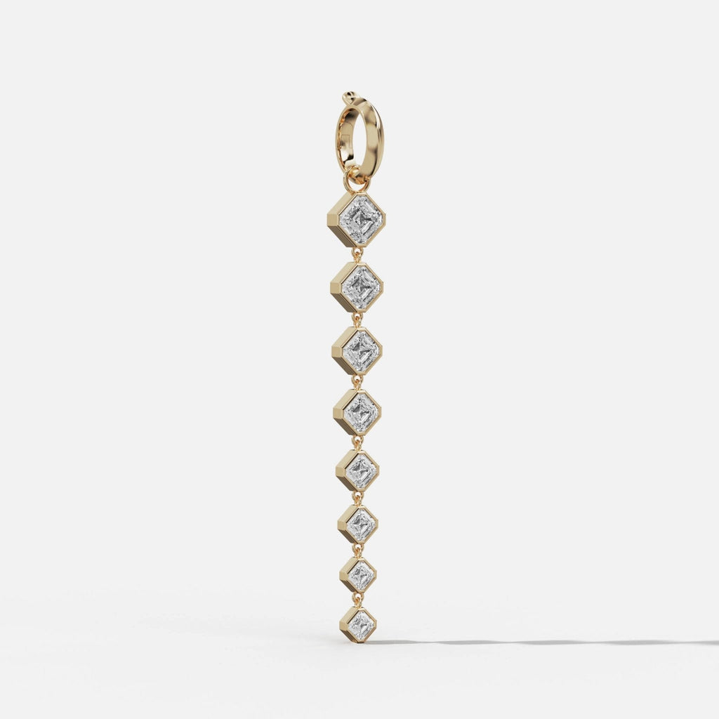 Graduated Bezel Asscher Attachable Diamond Pendant
