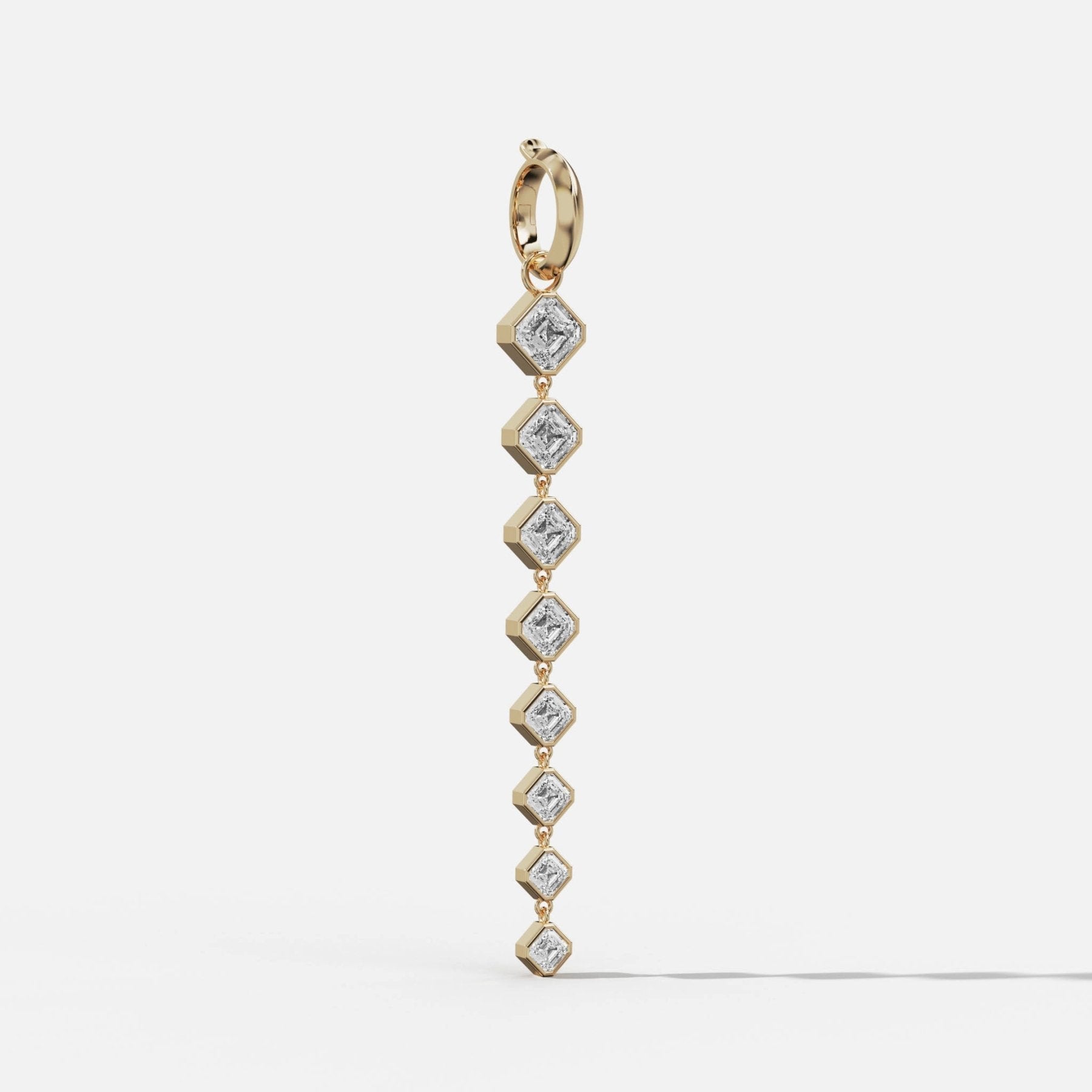 Graduated Bezel Asscher Attachable Diamond Pendant