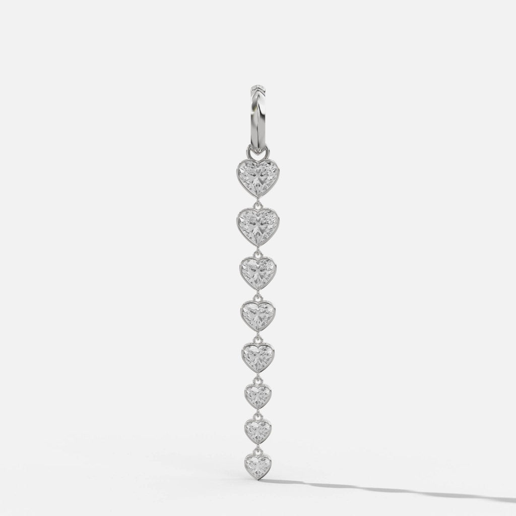 Graduated Bezel Heart Attachable Pendant