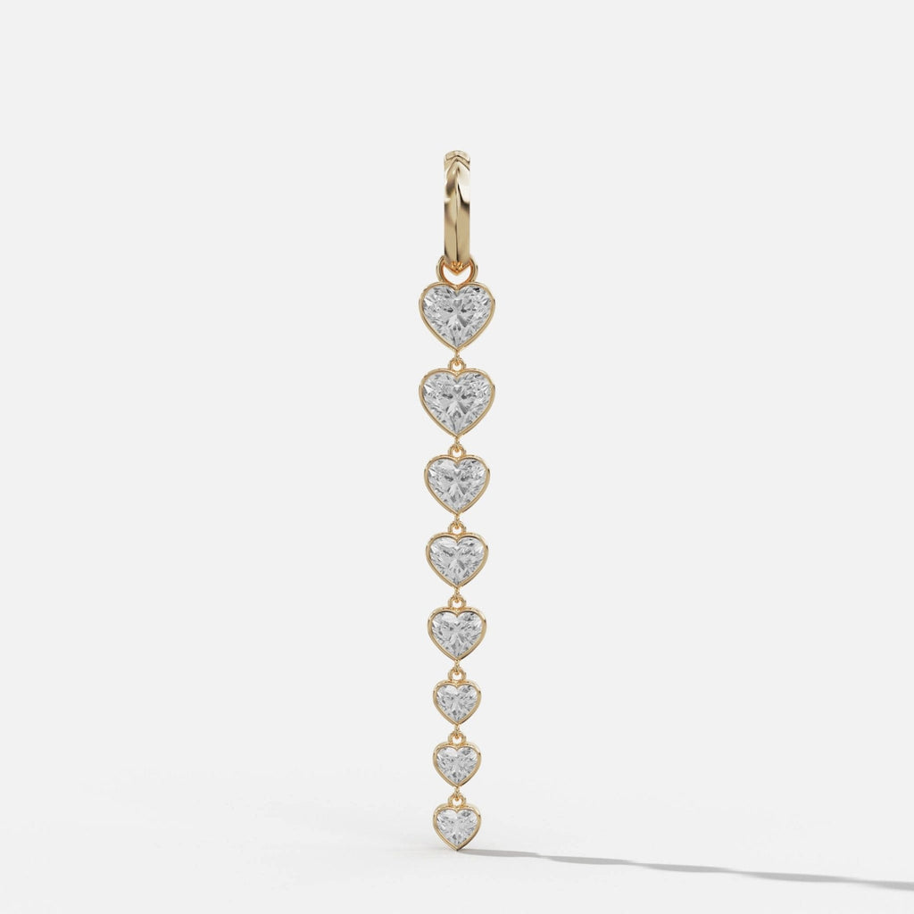 Graduated Bezel Heart Attachable Pendant