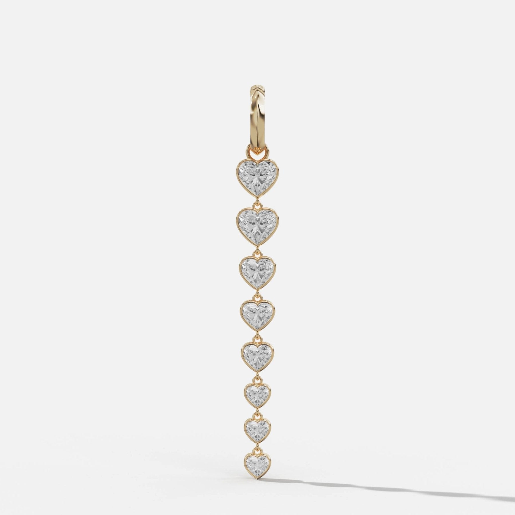 Graduated Bezel Heart Attachable Pendant