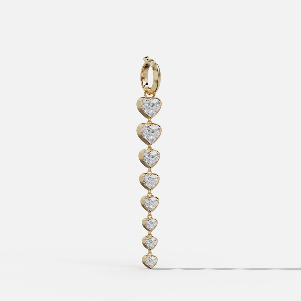 Graduated Bezel Heart Attachable Pendant