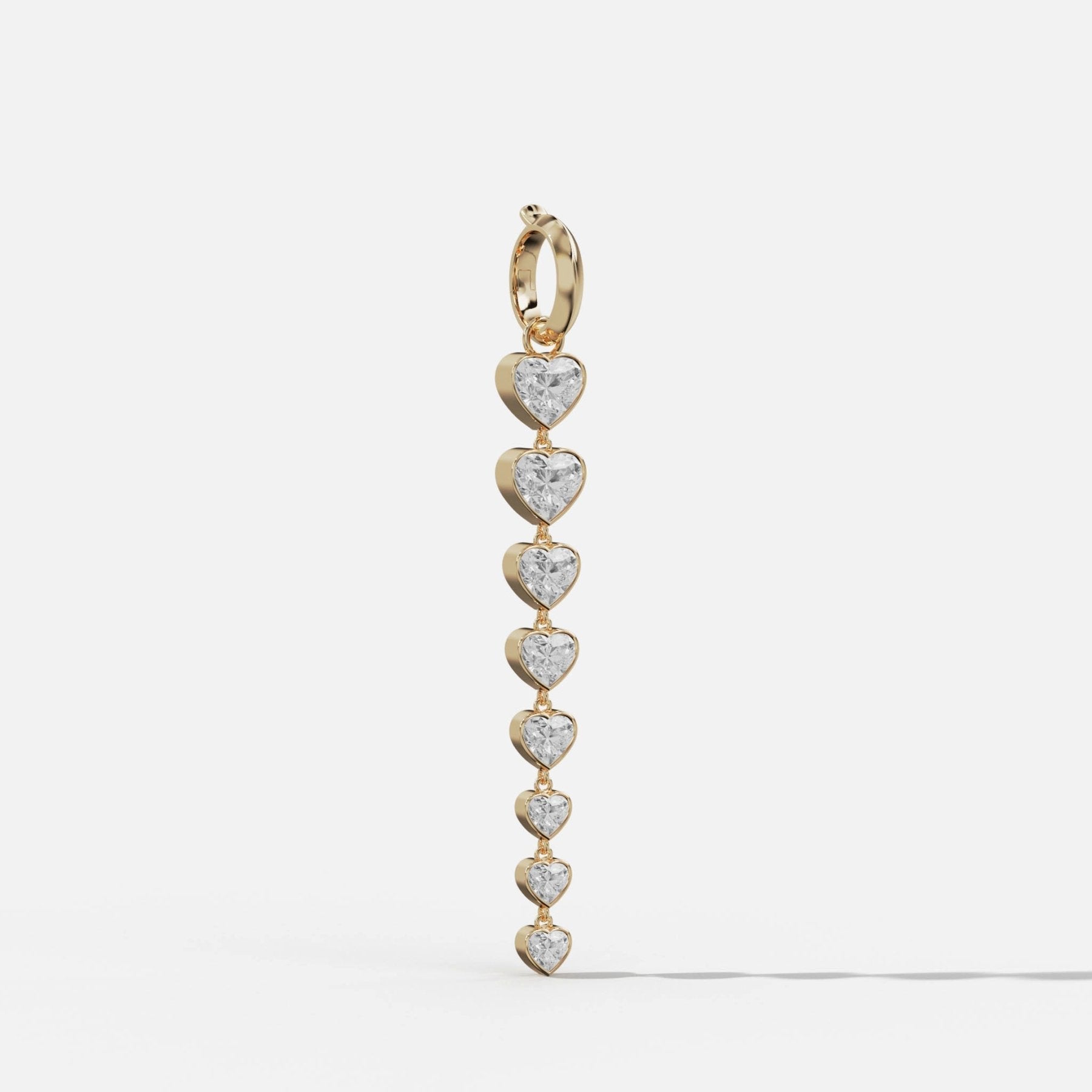 Graduated Bezel Heart Attachable Pendant