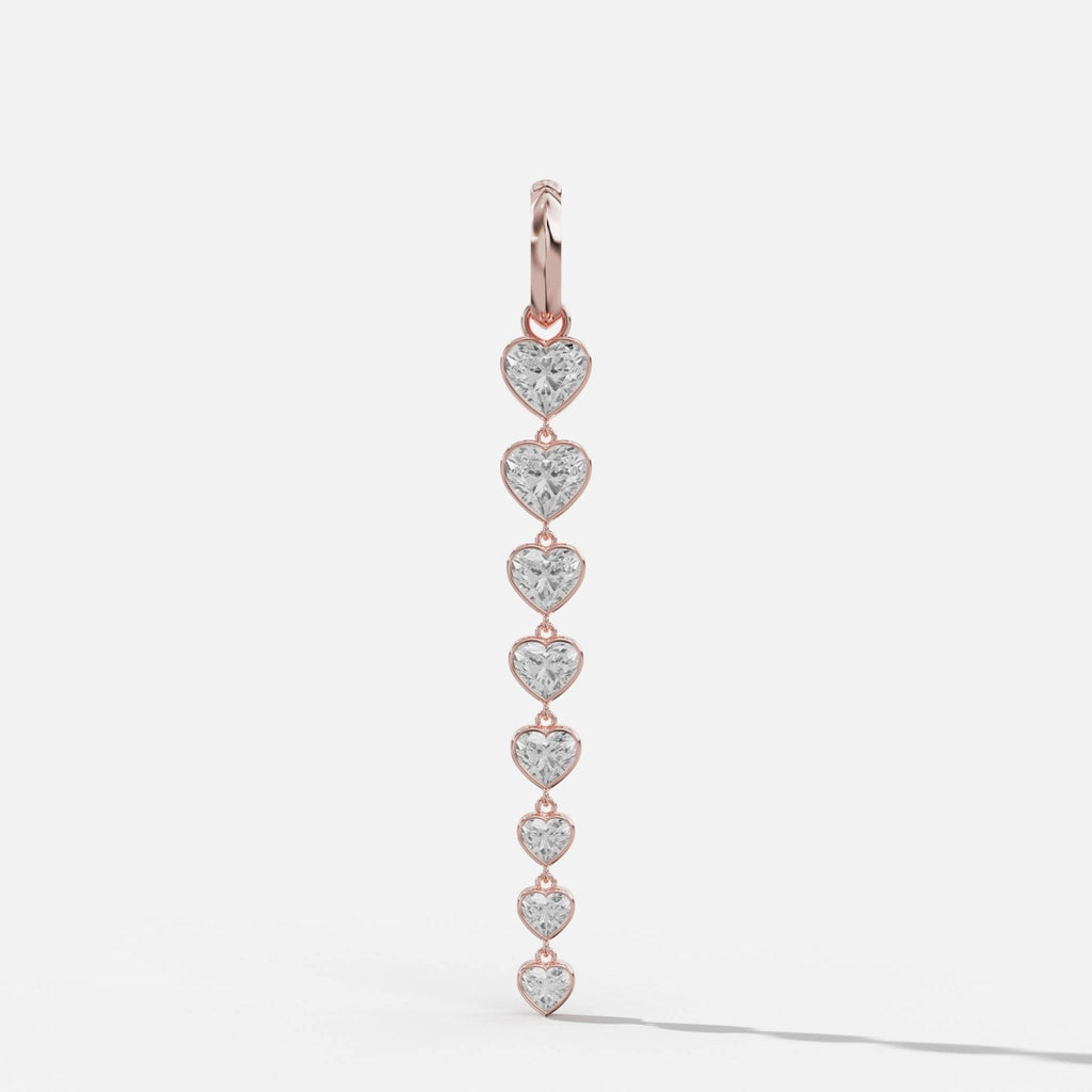 Graduated Bezel Heart Attachable Pendant