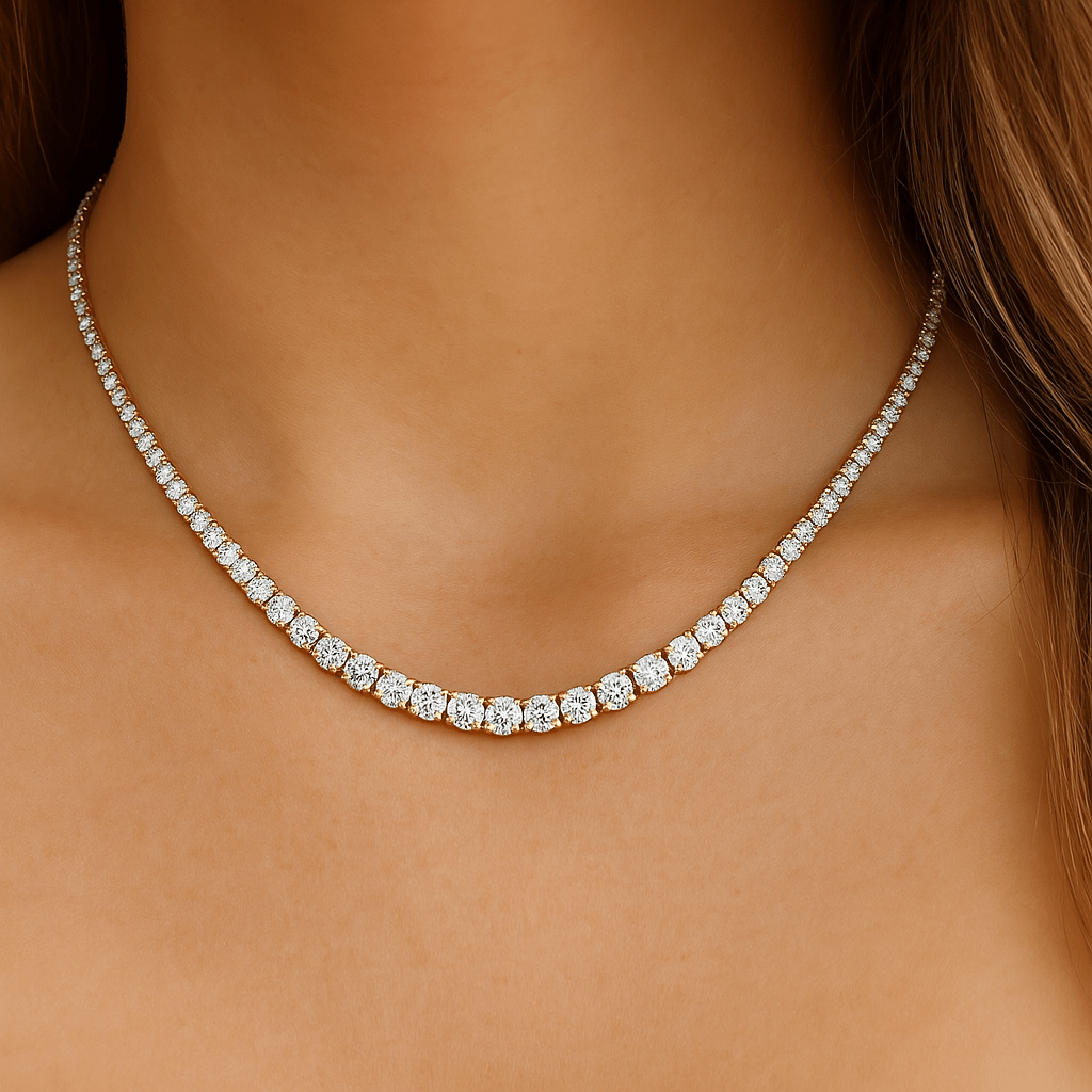 Graduated Diamond Tennis Necklace (10.00ctw)