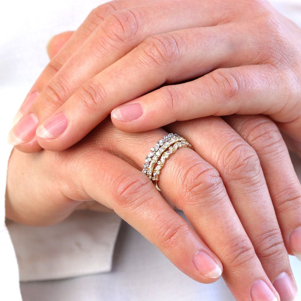 Round and Baguette Cut Full Eternity Wedding Band