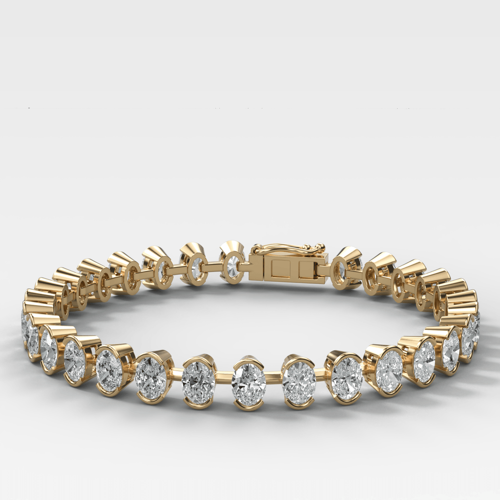 Half Bezel Oval Spaced Diamond Bracelet (5.5 carat)