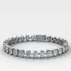Half Bezel Oval Spaced Diamond Bracelet (5.5 carat)